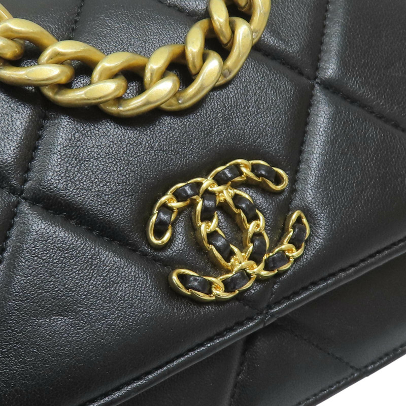 黑色 菱格紋 牛皮 19 WOC 鍊帶 兩用包 AP0957 【CHANEL 香奈兒】 AP0957-12