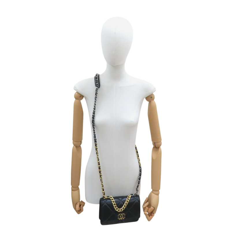 黑色 菱格紋 牛皮 19 WOC 鍊帶 兩用包 AP0957 【CHANEL 香奈兒】 AP0957-14