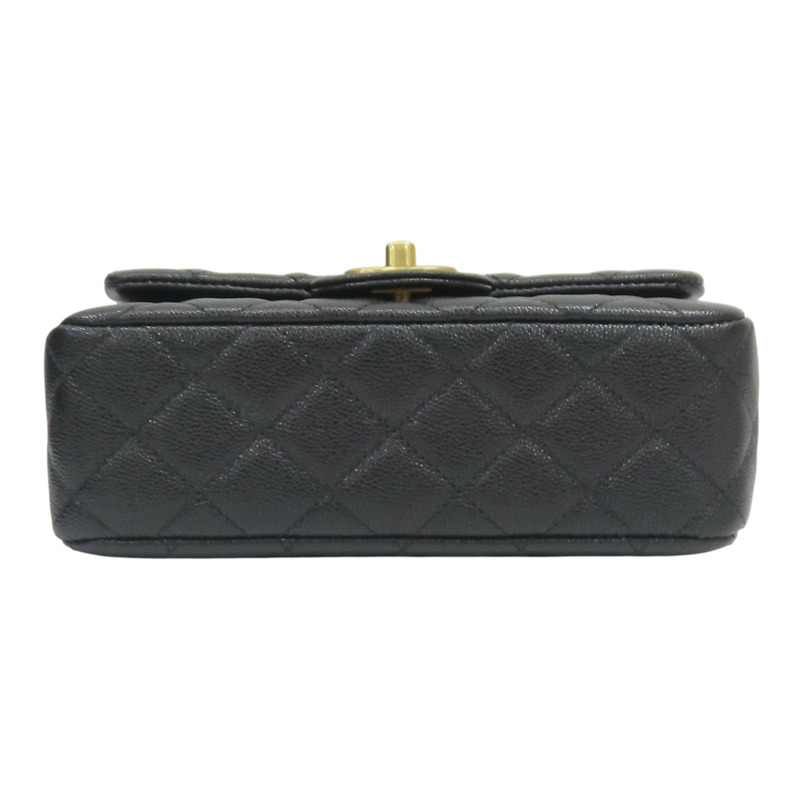 黑色 菱格紋牛皮 Top Handle 兩用包 【CHANEL 香奈兒】 AS5701-3