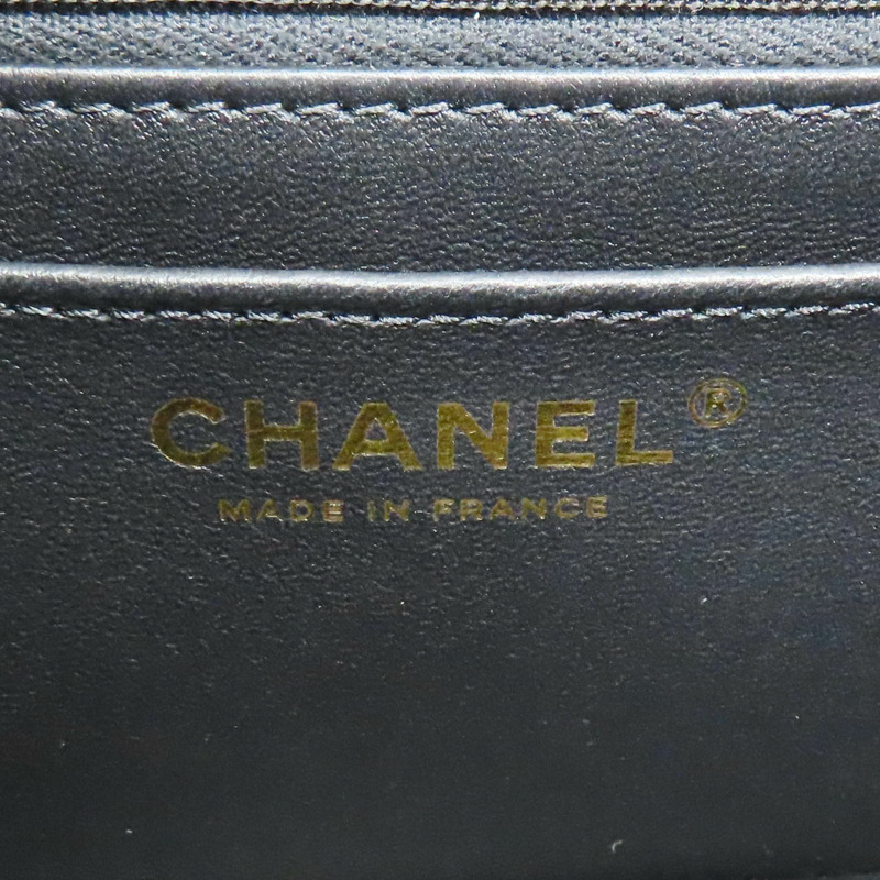 黑色 菱格紋牛皮 Top Handle 兩用包 【CHANEL 香奈兒】 AS5701-6