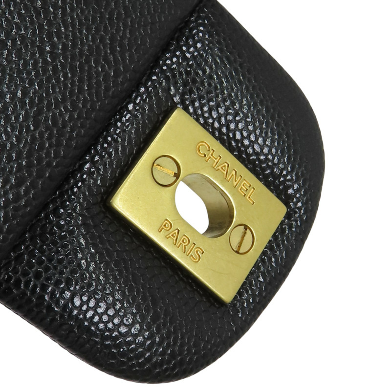 黑色 菱格紋牛皮 Top Handle 兩用包 【CHANEL 香奈兒】 AS5701-8