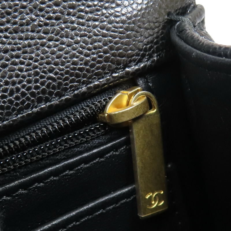 黑色 菱格紋牛皮 Top Handle 兩用包 【CHANEL 香奈兒】 AS5701-10