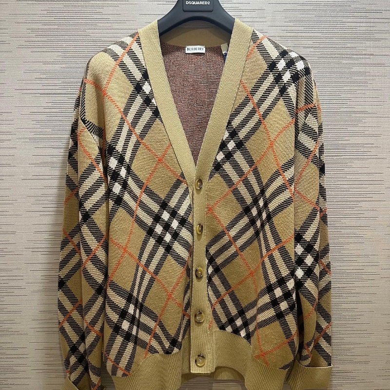 Burberry 格紋 針織 羊毛 毛衣 外套 現貨 XL 原價49900-0
