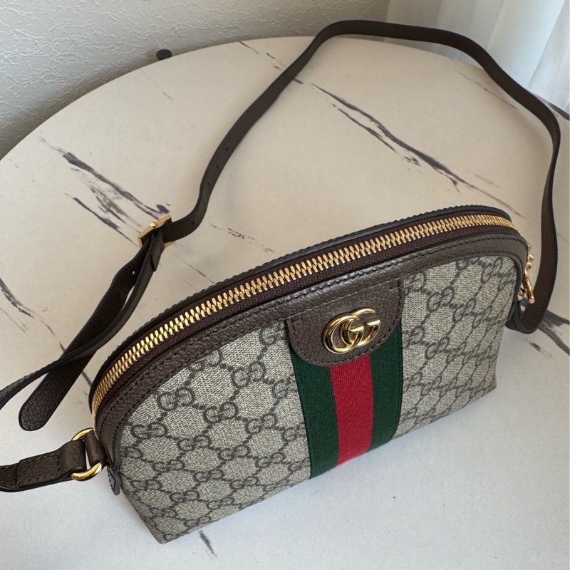 Gucci咖pvc紅綠織布貝殼包 最經典✨✨-2