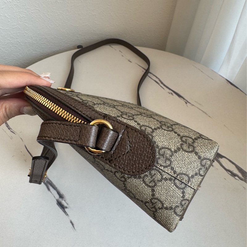 Gucci咖pvc紅綠織布貝殼包 最經典✨✨-3