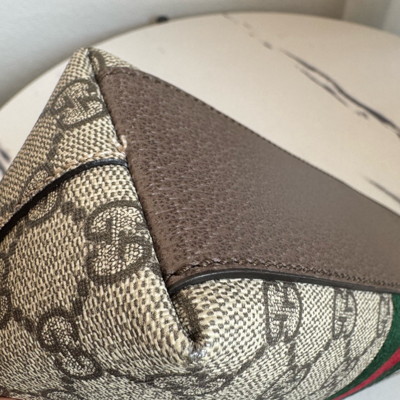 Gucci咖pvc紅綠織布貝殼包 最經典✨✨-8