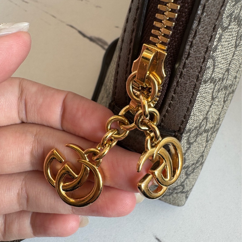 Gucci咖pvc紅綠織布貝殼包 最經典✨✨-14