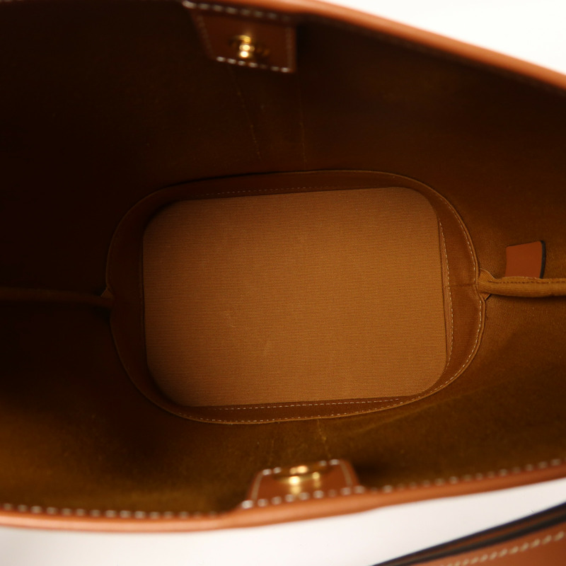 CELINE 塗層帆布Triomphe Bucket金扣肩背袋-4