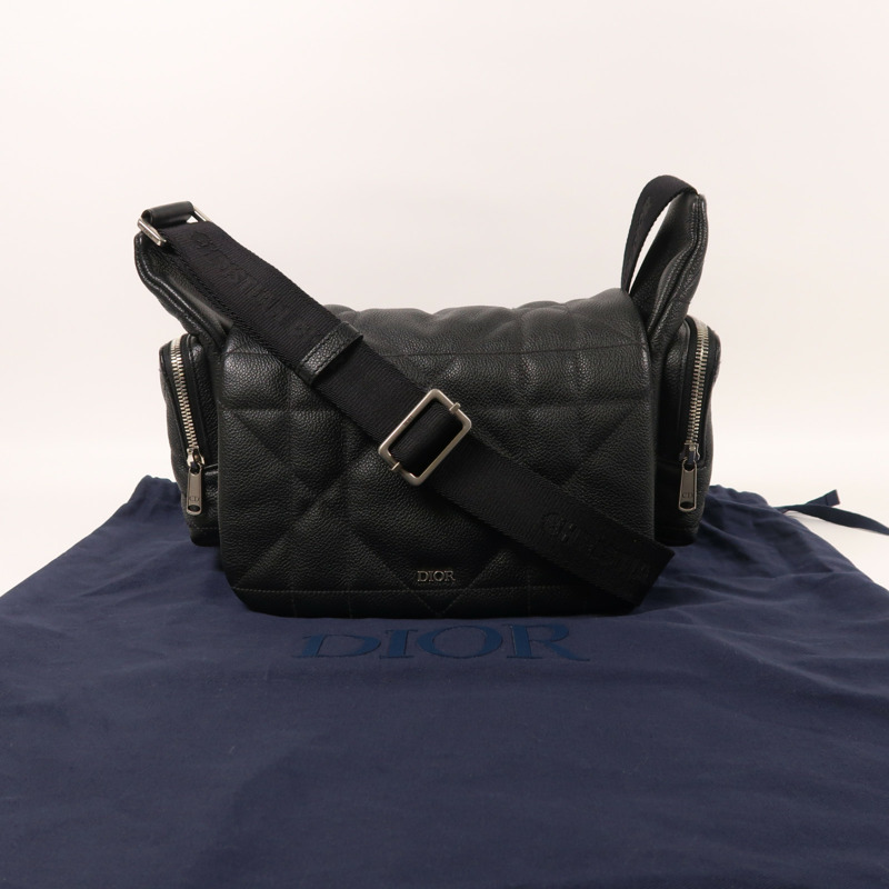 Dior 牛皮皮革Camera Bag銀扣肩背袋-8