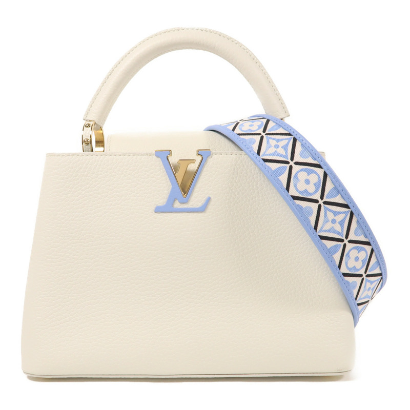 LOUIS VUITTON Taurillon Capucines BB金扣手挽肩背兩用袋-0