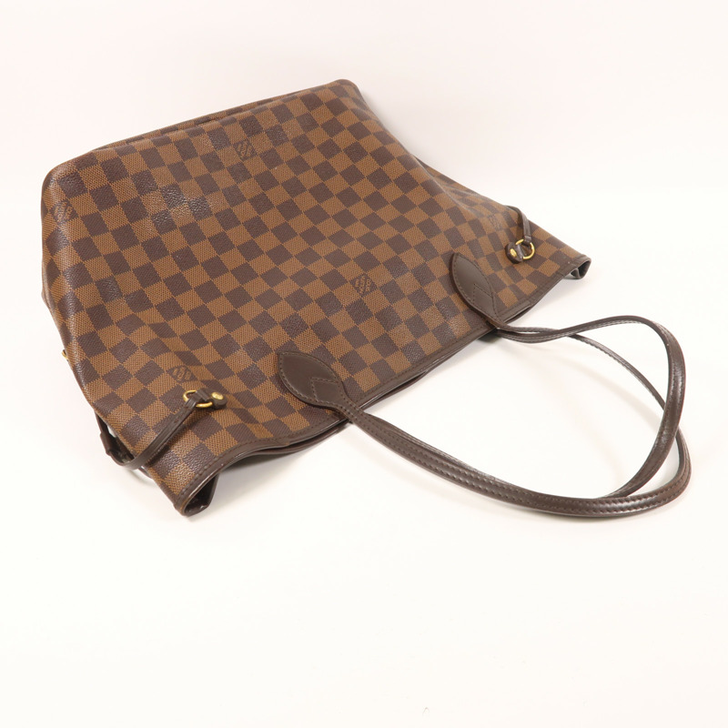 LOUIS VUITTON Damier Neverfull MM金扣手挽袋/肩背袋-7