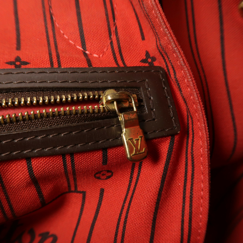 LOUIS VUITTON Damier Neverfull MM金扣手挽袋/肩背袋-15