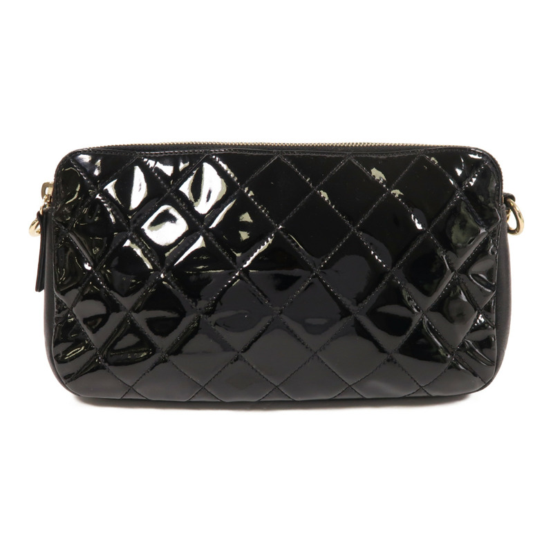 CHANEL 漆皮皮革Chain Shoulder金扣鏈帶肩背袋-1