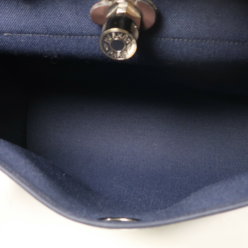 HERMES 帆布Herbag PM銀扣手挽肩背兩用袋-4