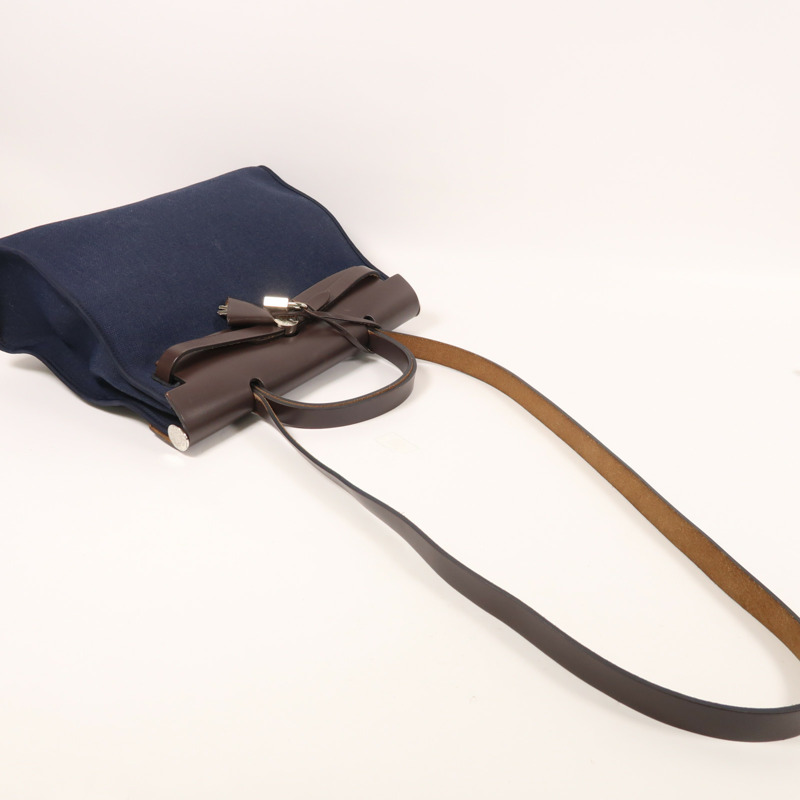 HERMES 帆布Herbag PM銀扣手挽肩背兩用袋-7