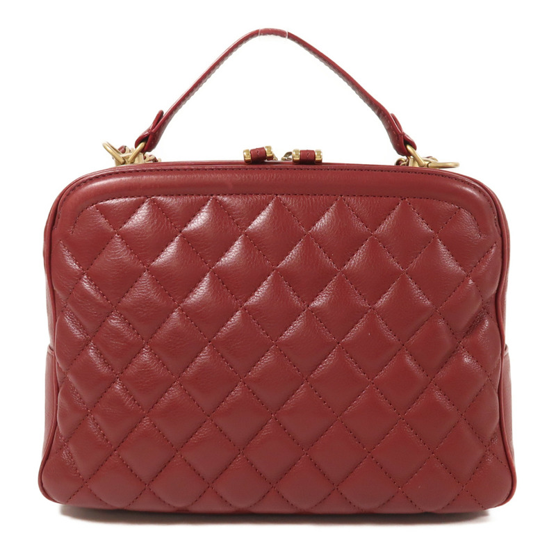 CHANEL 牛皮皮革2 Way Shoulder金扣手挽肩背兩用袋-1