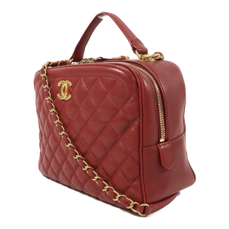 CHANEL 牛皮皮革2 Way Shoulder金扣手挽肩背兩用袋-2