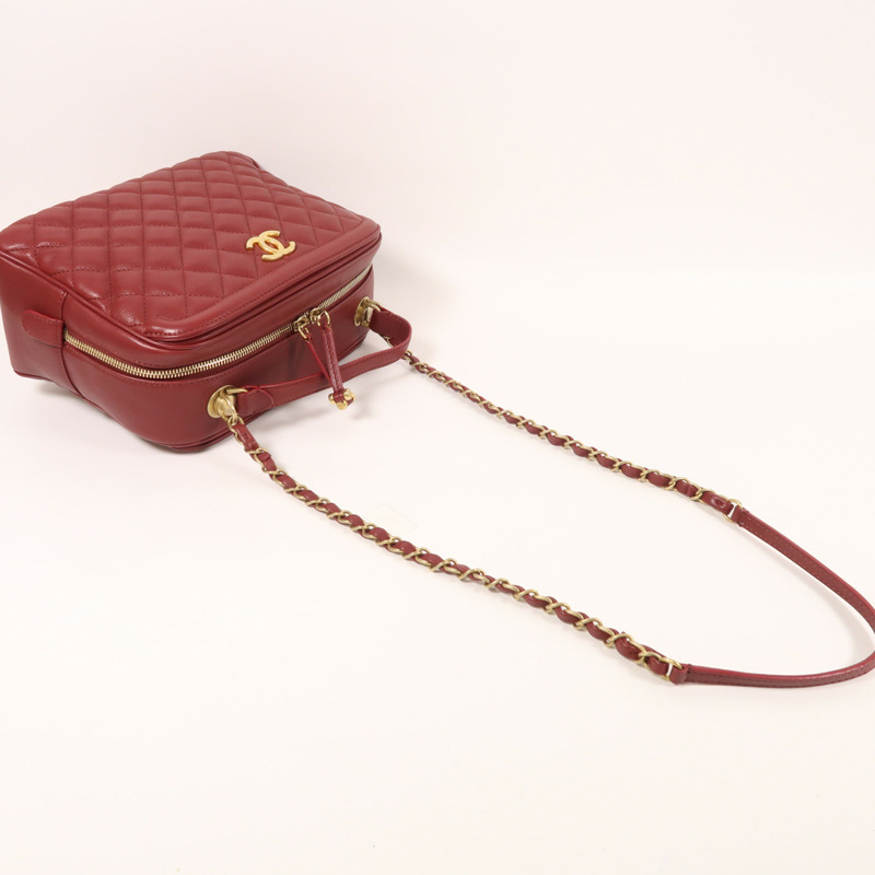 CHANEL 牛皮皮革2 Way Shoulder金扣手挽肩背兩用袋-10