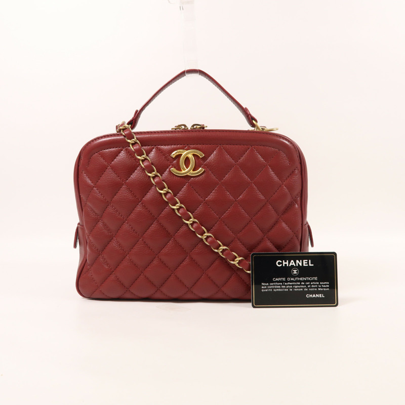 CHANEL 牛皮皮革2 Way Shoulder金扣手挽肩背兩用袋-12