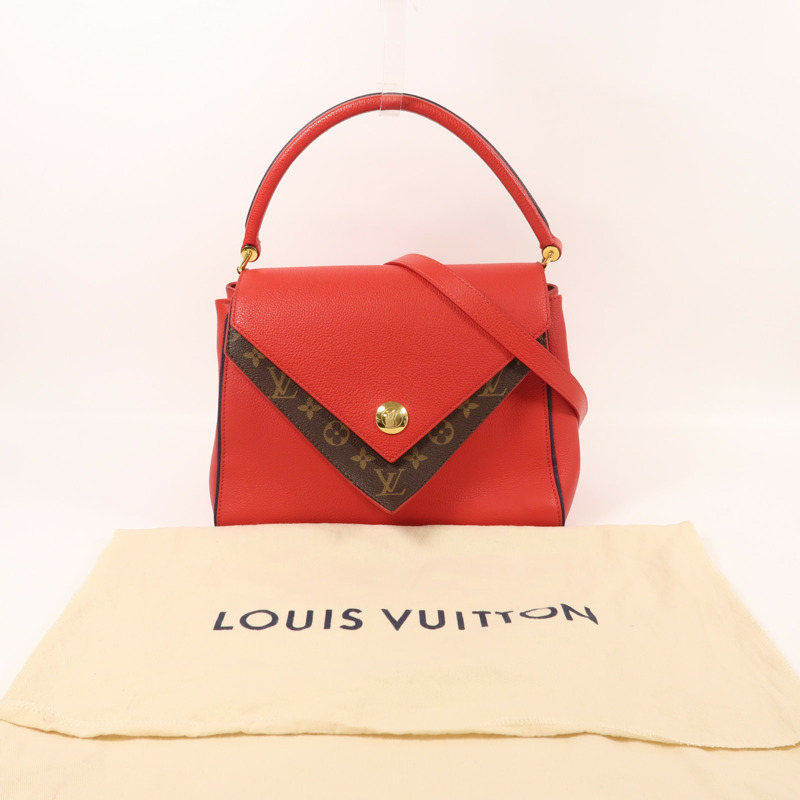 LOUIS VUITTON Monogram Double V金扣手挽肩背兩用袋-8