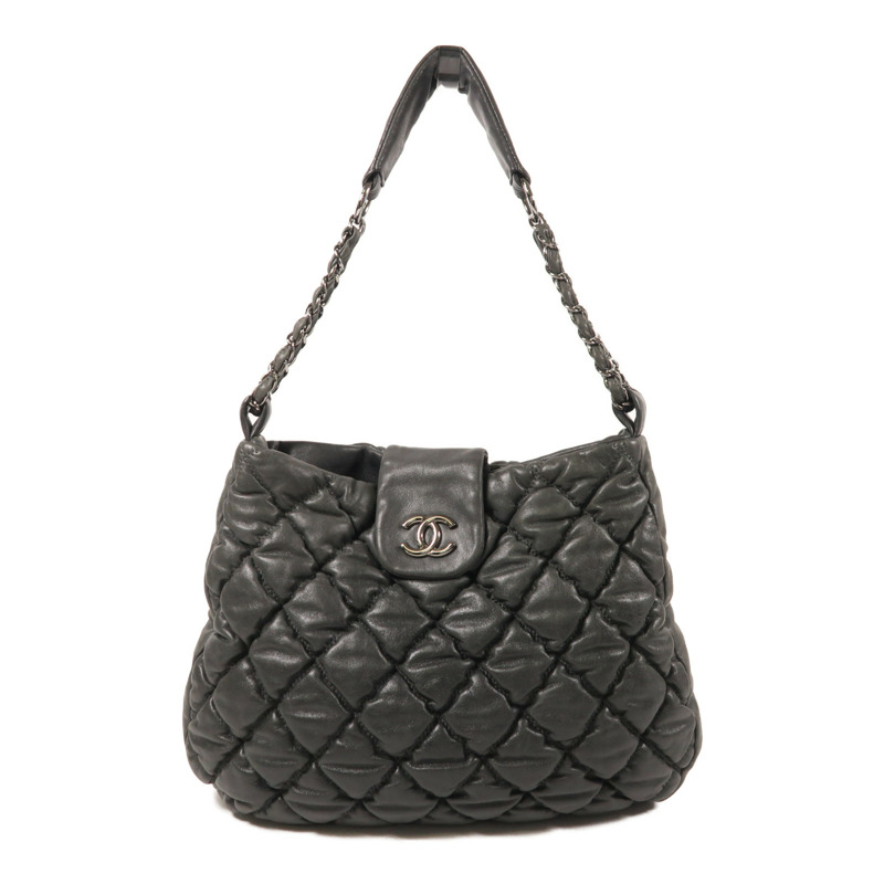 CHANEL 羊皮皮革Shoulder Bag銀扣肩背袋-0
