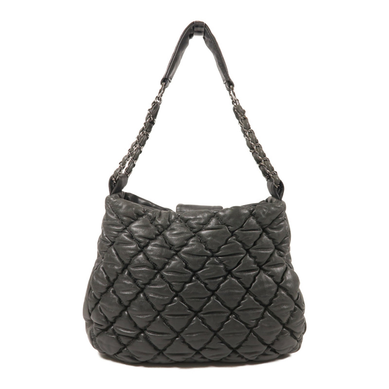 CHANEL 羊皮皮革Shoulder Bag銀扣肩背袋-1