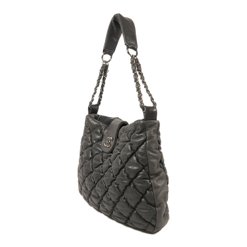 CHANEL 羊皮皮革Shoulder Bag銀扣肩背袋-2