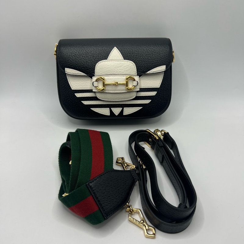 Gucci 古驰Adidas联名款单肩斜挎包-0