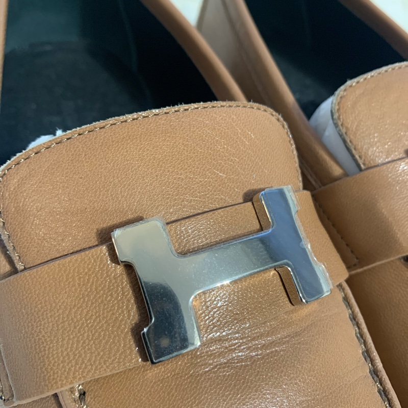 Hermes Gold Colour銀扣樂福鞋#38-3