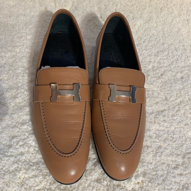Hermes Gold Colour銀扣樂福鞋#38-5
