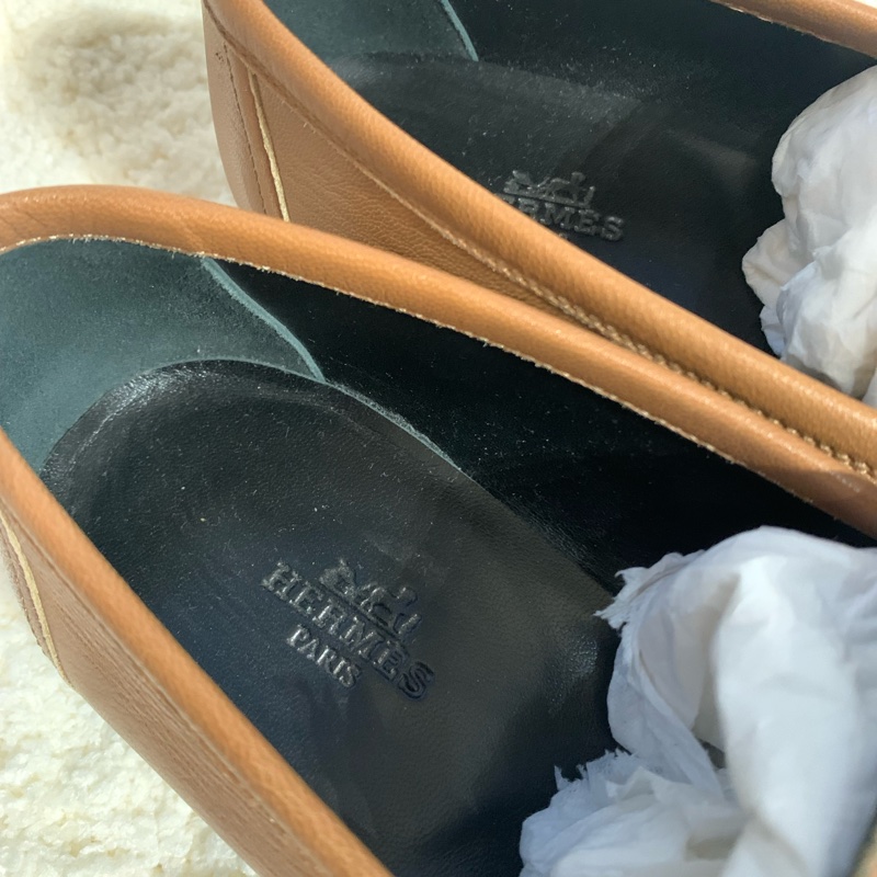 Hermes Gold Colour銀扣樂福鞋#38-7