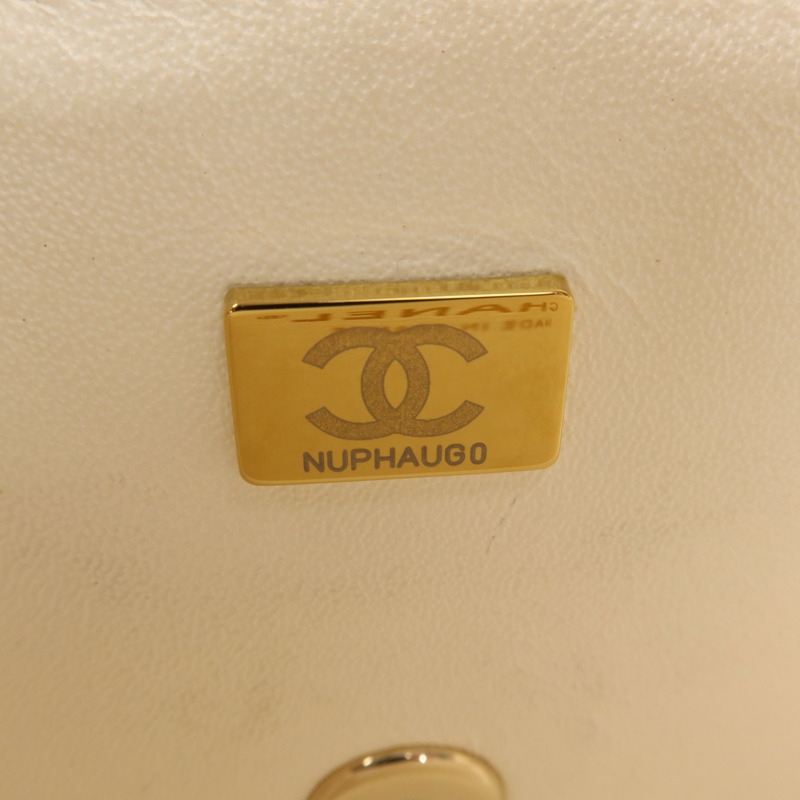 CHANEL 牛皮皮革Chain Shoulder金扣鏈帶肩背袋-6