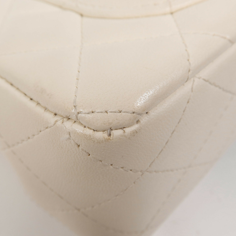 CHANEL 牛皮皮革Chain Shoulder金扣鏈帶肩背袋-12