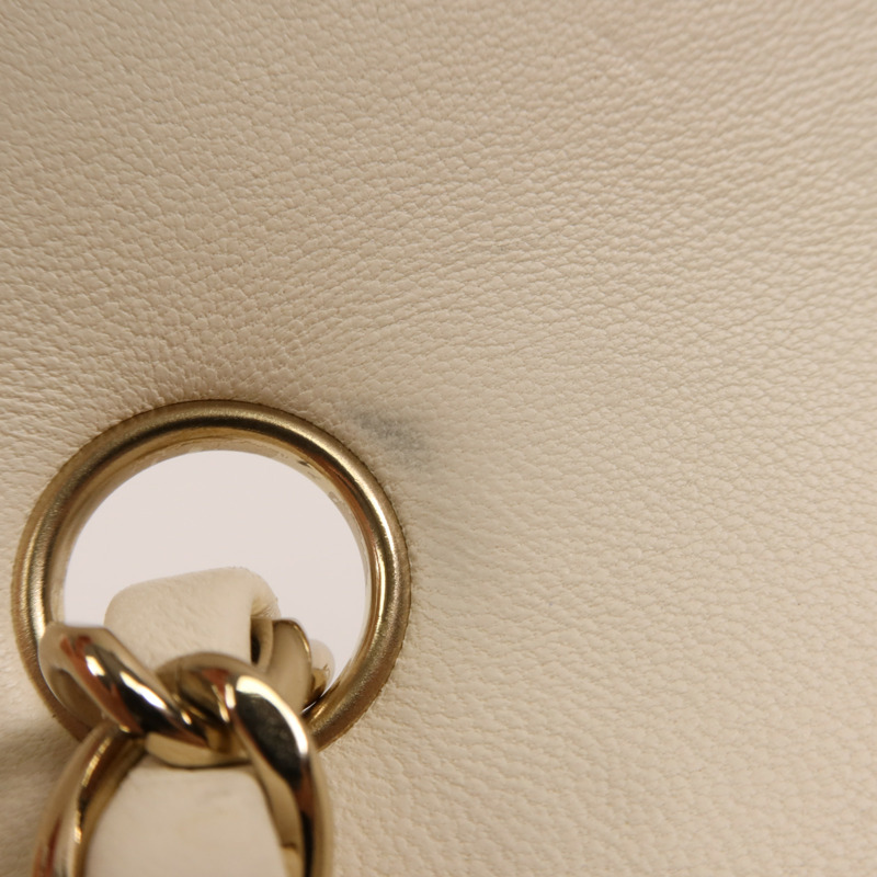 CHANEL 牛皮皮革Chain Shoulder金扣鏈帶肩背袋-13