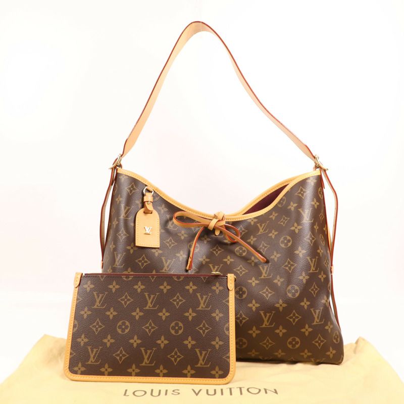 LOUIS VUITTON Monogram Carry All MM金扣肩背袋-8