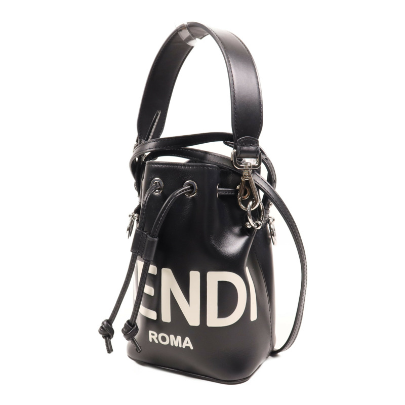 FENDI 牛皮皮革Mon Tresor Mini銀扣手挽肩背兩用袋-2