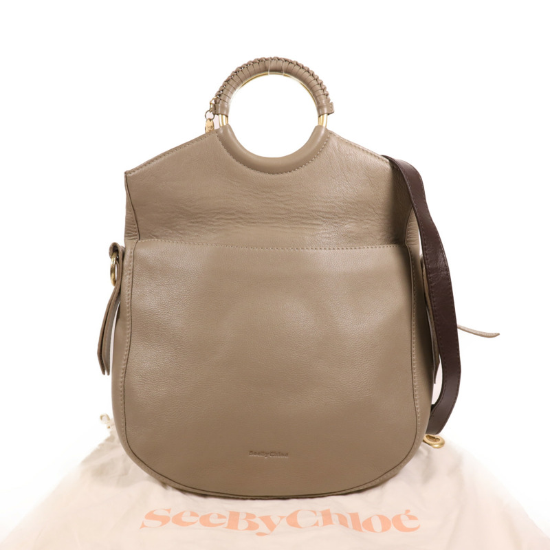 SEE BY CHLOE 牛皮皮革Shoulder Bag金扣手挽肩背兩用袋-8