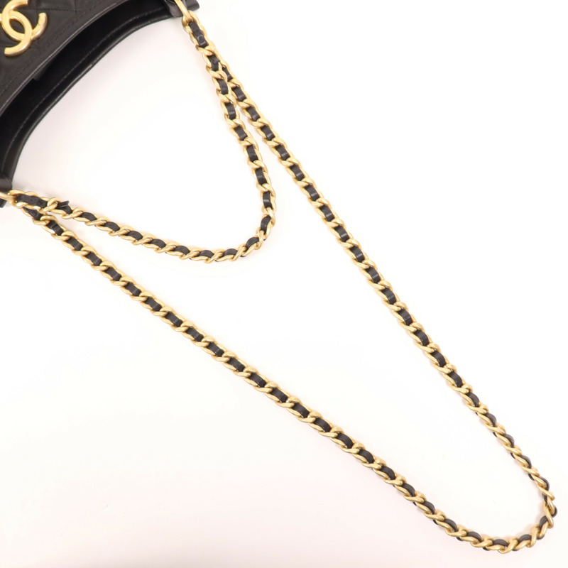 CHANEL 牛皮皮革24S Hobo金扣手挽肩背兩用袋-7