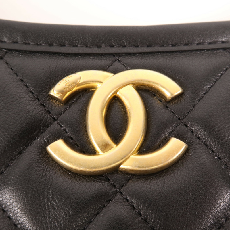 CHANEL 牛皮皮革24S Hobo金扣手挽肩背兩用袋-8