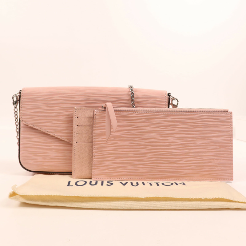 LOUIS VUITTON Epi Pochette Felicie銀扣鏈帶肩背袋-7