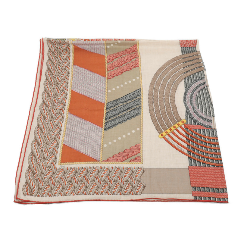 HERMES 羊絨/絲質Scarf 140x140圍巾-2
