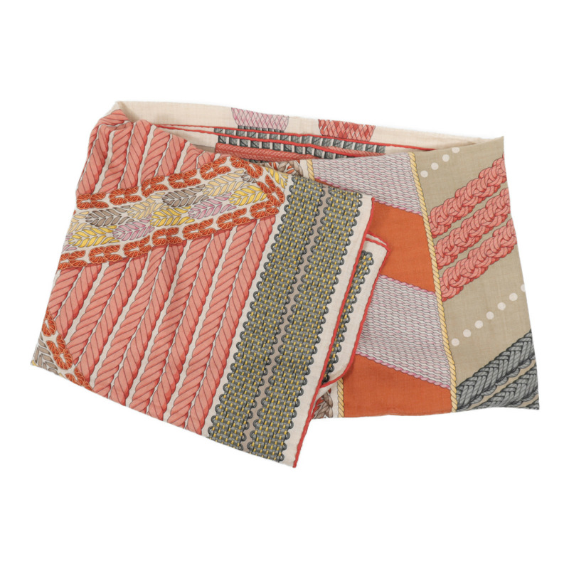 HERMES 羊絨/絲質Scarf 140x140圍巾-4