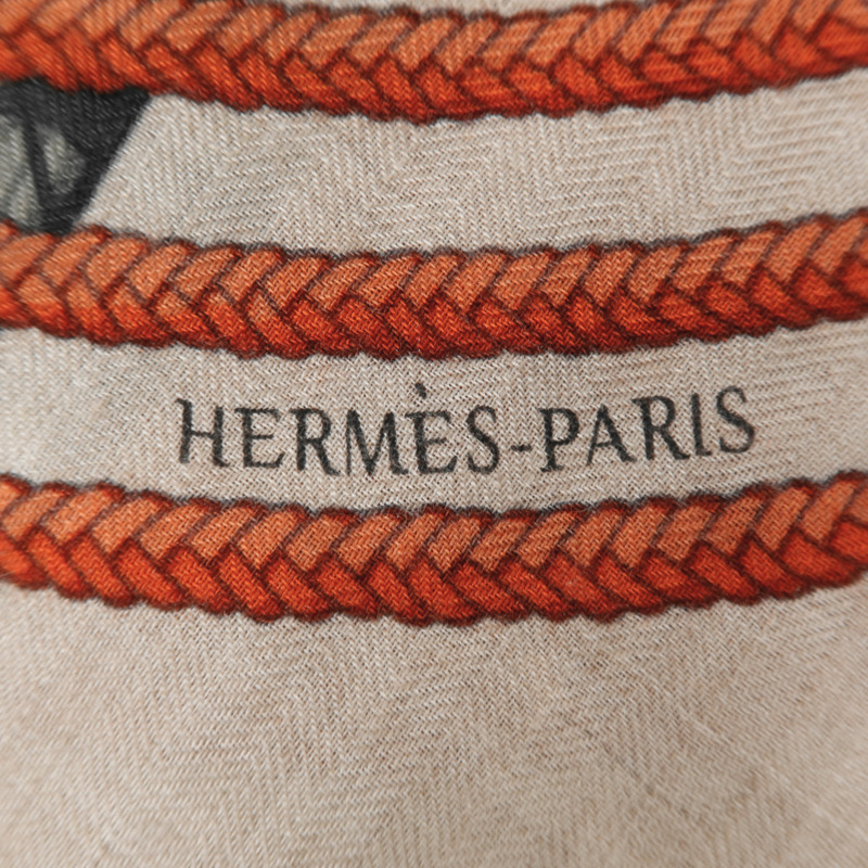 HERMES 羊絨/絲質Scarf 140x140圍巾-5