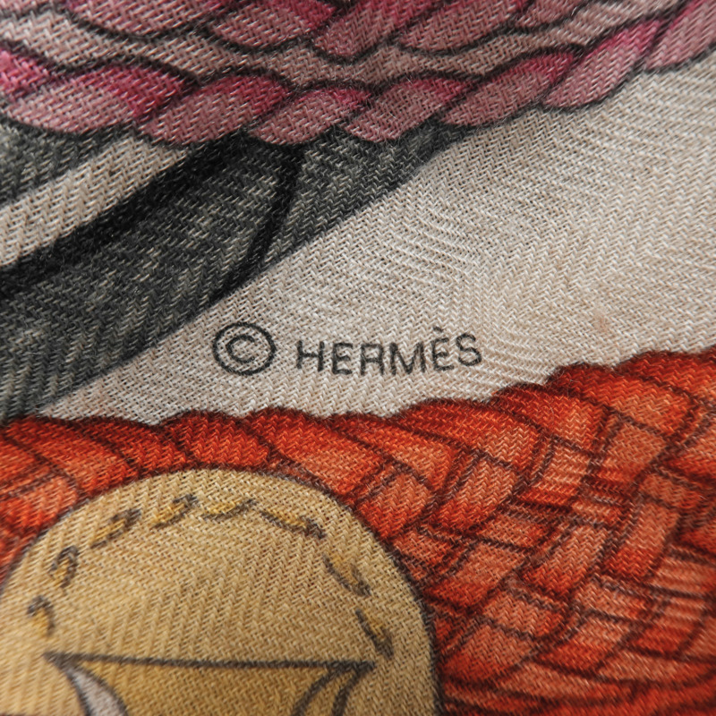 HERMES 羊絨/絲質Scarf 140x140圍巾-6