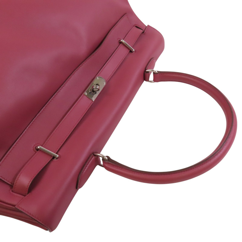 HERMES Swift皮革Kelly Relax 50銀扣肩背袋-7
