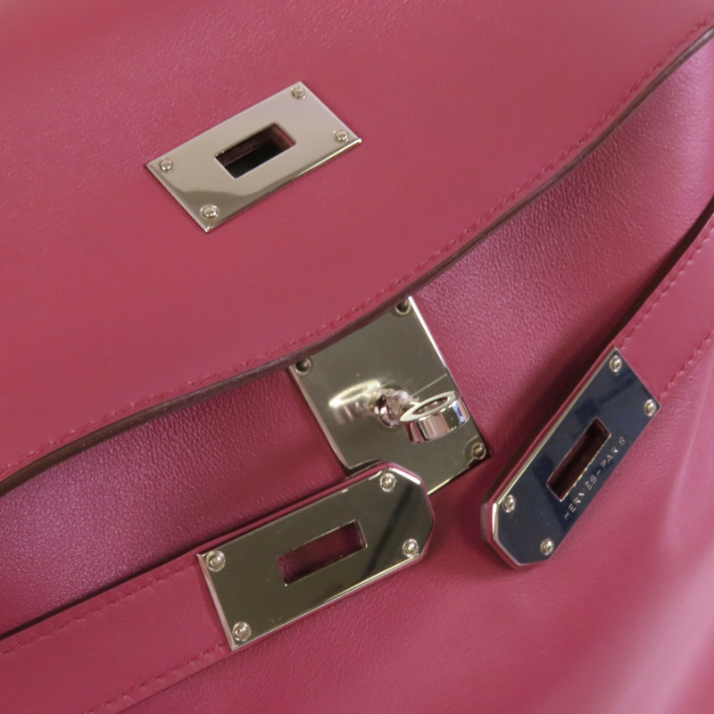 HERMES Swift皮革Kelly Relax 50銀扣肩背袋-8