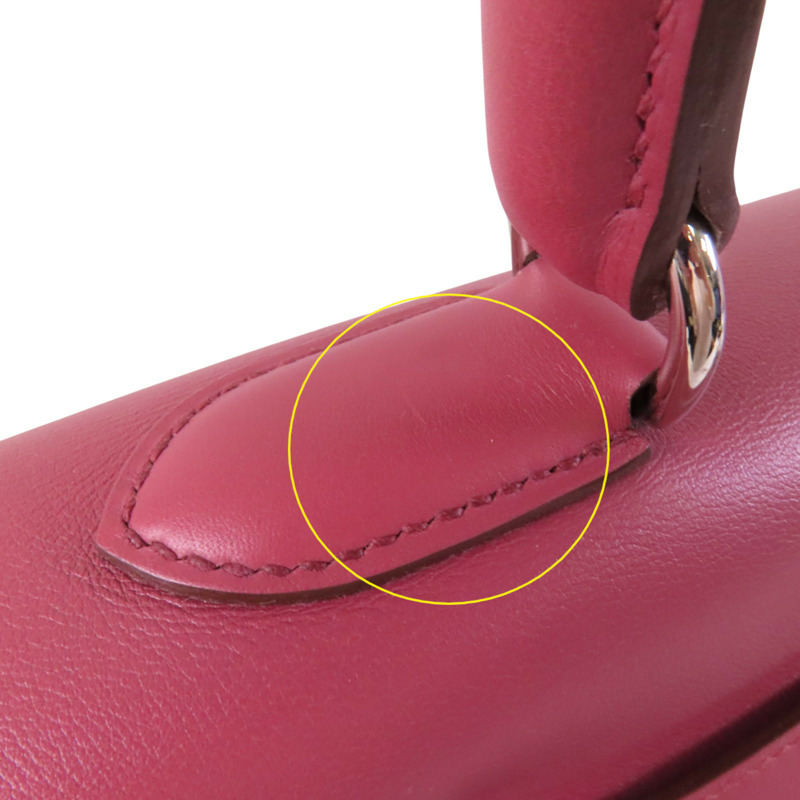 HERMES Swift皮革Kelly Relax 50銀扣肩背袋-19