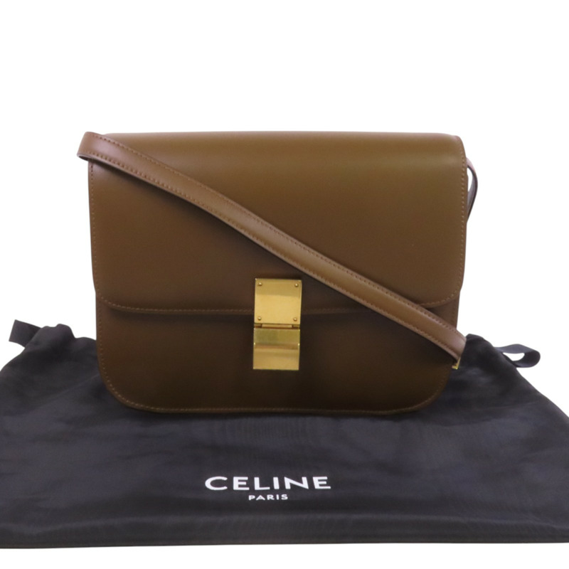 CELINE 牛皮皮革Classic Box金扣肩背袋-9