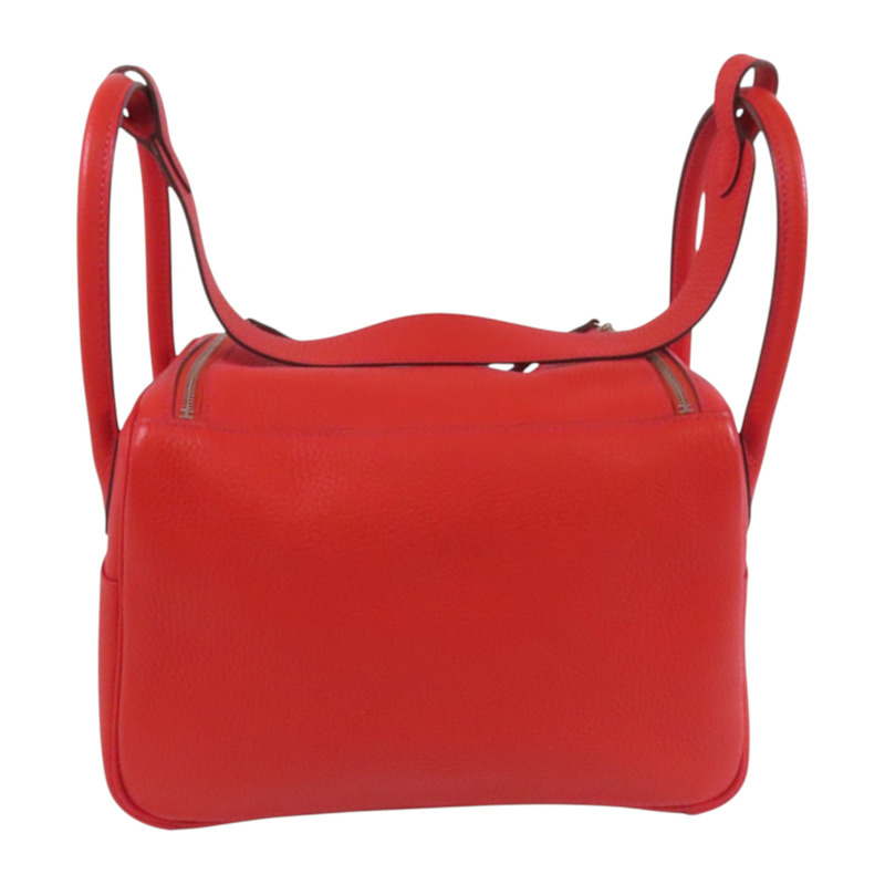 HERMES Clemence皮革Lindy 26銀扣肩背袋-1