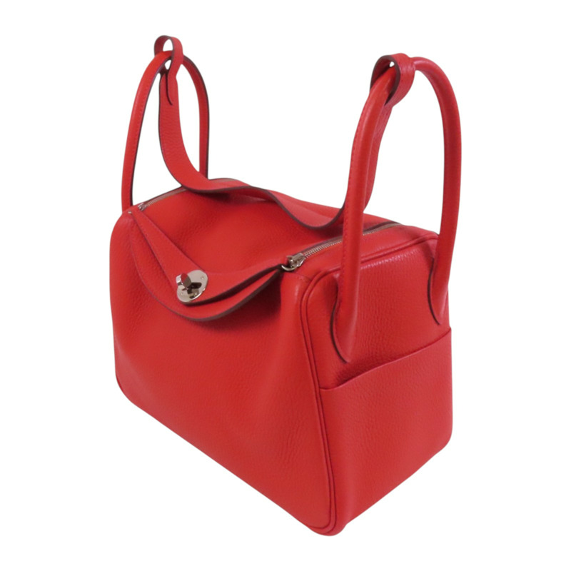 HERMES Clemence皮革Lindy 26銀扣肩背袋-2